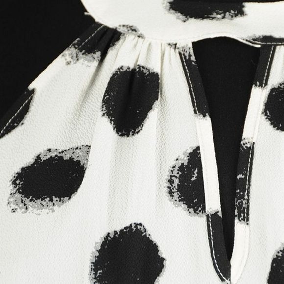 Black White Polka Dot Halter Neck Sleeveless Top Women's Size Medium - Picture 5 of 9